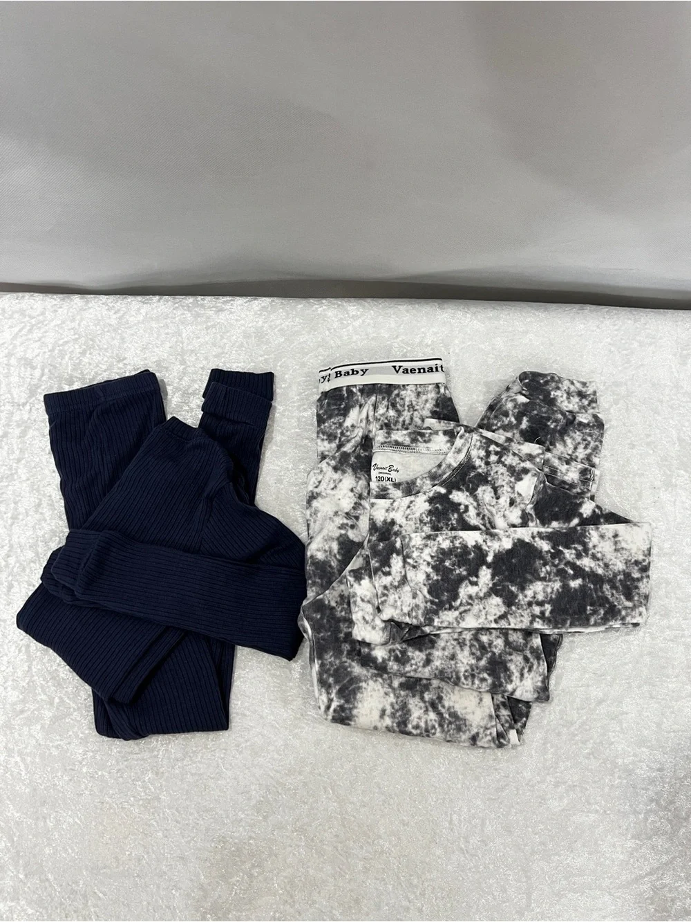 Vaenait Baby Lot of 2 set pajama boy's blue and gray tie-dye size 6/7 Years